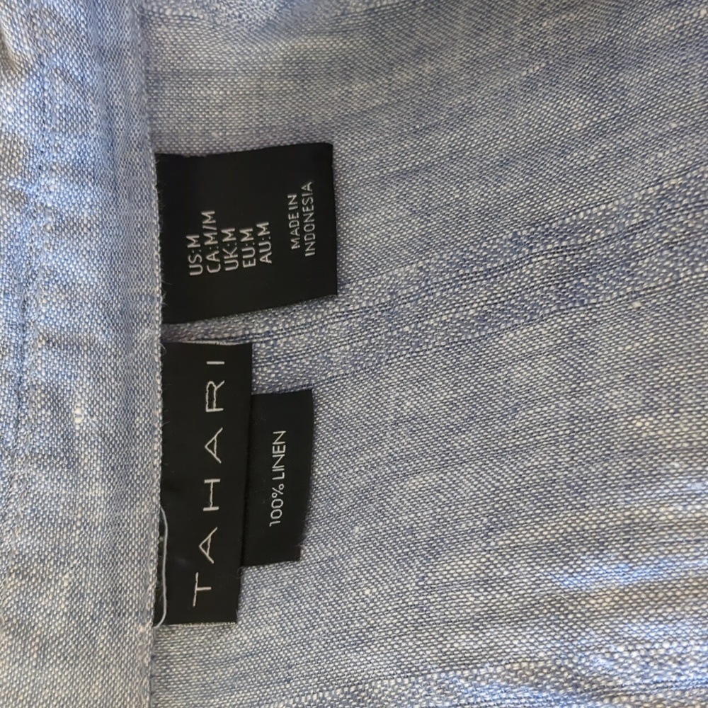 100% linen shirt, 3/4 length sleeves, Beachy,  Coastal Grandma - Picture 5 of 5